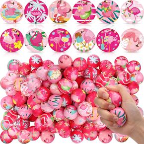 Liliful 60 Pcs Flamingo Party Beach Stress Balls Hawaii Swimming Pool Water Ball Toys Pink Squeeze Foam Stress Relief Fidget Ball Toys for Hawaiian Party Favors Summer Water Pool Games