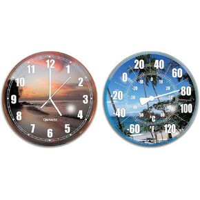SWIMLINE HYDROTOOLS Poolside Wall Clock and Thermometer Combo Set