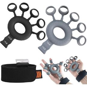 Grip StrengthTrainer,2PCS Hand Grip Strengthener,4 Resistant Level Finger Exerciser & Hand Strengthener,Finger Flexion Extension Training