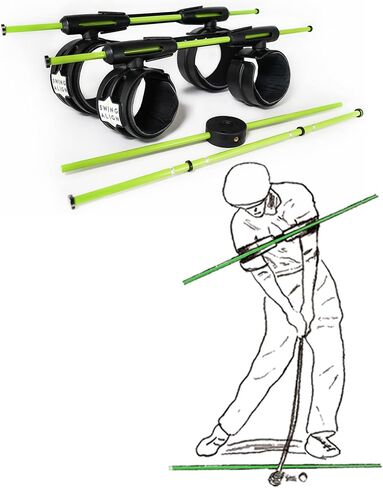 SWINGALIGN Golf Swing Trainer - حزمة Swing Align PRO - أدوات تدريب الجولف لتحسين سريع ومضمون. جهاز حاصل على براءة اختراع يعمل على تحسين المحاذاة والاتصال والدوران. مسافة ودقة أفضل. in Saudi Arabia