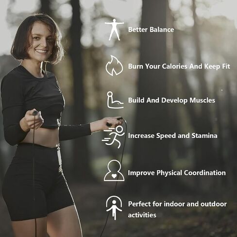 Jump Rope, Jumprope for Fitness Premium Quality Tangle-Free, Adjustable 10 ft, Lightweight Jump Rope for Women, Men and Kids. Skipping Rope for Workout Fitness, Lightweight PVC Skipping Rope in Saudi Arabia