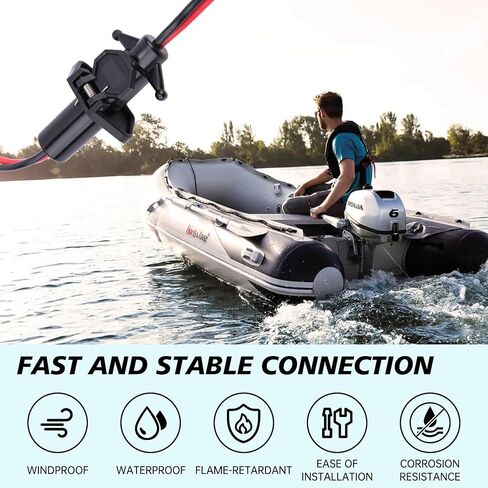 Aogled Trolling Motor Plug,12V 10 Gauge 2 Wire Trolling Motor Plug and Receptacle Compatible with Marine Boat Kayak, Waterproof Male Female Trolling Motor Wire Kit Connector Quick Connect Socket in Saudi Arabia
