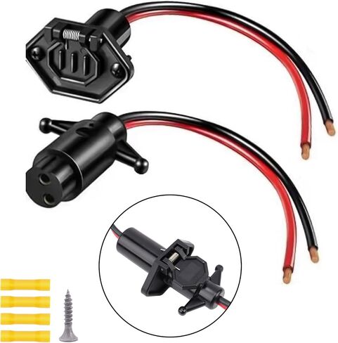 Aogled Trolling Motor Plug,12V 10 Gauge 2 Wire Trolling Motor Plug and Receptacle Compatible with Marine Boat Kayak, Waterproof Male Female Trolling Motor Wire Kit Connector Quick Connect Socket in Saudi Arabia