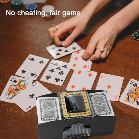 ماكينة خلط البطاقات الأوتوماتيكية، ماكينة خلط البطاقات التي تعمل بالبطارية من 1 إلى 2 سطح، ماكينة خلط بطاقات البوكر التي تعمل بالبطارية، مناسبة لألعاب الحفلات العائلية in Kuwait