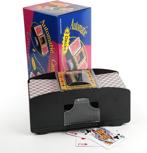 ماكينة خلط البطاقات الأوتوماتيكية، ماكينة خلط البطاقات التي تعمل بالبطارية من 1 إلى 2 سطح، ماكينة خلط بطاقات البوكر التي تعمل بالبطارية، مناسبة لألعاب الحفلات العائلية in Kuwait