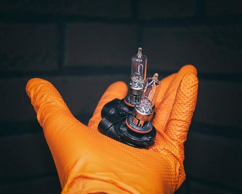 Inspire Heavy Duty Orange Nitrile Disposable Gloves | ULTRA 8 Mil Diamond Textured Grip | Industrial Mechanic Food in Saudi Arabia