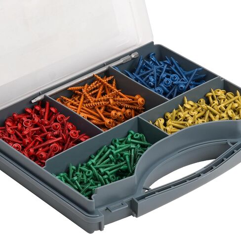 ARMOR TOOL Pocket Hole Screw Set - Coarse Thread Screws 800 Piece with Color Coat & Square Drive - AP-C-800 in Saudi Arabia