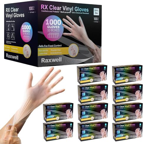 Vinyl Gloves | Gloves Disposable Latex Free | Food Prep Gloves Disposable Plastic Gloves | Food Handling Safe 3 Mil in Saudi Arabia