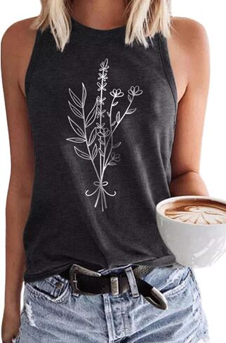 Summer O-Neck Fashion Sleeveless Vest top Fun Printed Coconut Tree Life Simple and Versatile Holiday Beach Loose Vest in Saudi Arabia