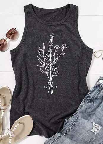 Summer O-Neck Fashion Sleeveless Vest top Fun Printed Coconut Tree Life Simple and Versatile Holiday Beach Loose Vest in Saudi Arabia
