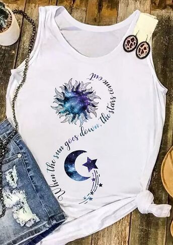 Summer O-Neck Fashion Sleeveless Vest top Fun Printed Coconut Tree Life Simple and Versatile Holiday Beach Loose Vest in Saudi Arabia