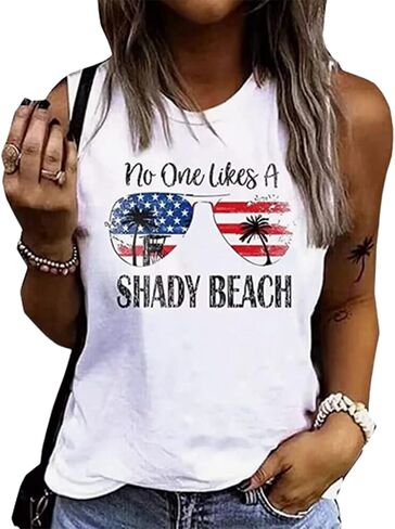 Summer O-Neck Fashion Sleeveless Vest top Fun Printed Coconut Tree Life Simple and Versatile Holiday Beach Loose Vest in Saudi Arabia