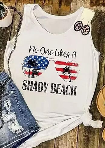 Summer O-Neck Fashion Sleeveless Vest top Fun Printed Coconut Tree Life Simple and Versatile Holiday Beach Loose Vest in Saudi Arabia
