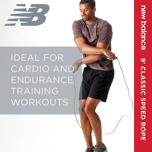 New Balance Classic Speed Rope - Jumping Rope for Fitness, Full-Body Workout - Lightweight, Tangle-Free, Portable, and Adjustable Jump Rope for Exercise, Cardio, Aerobic Skipping in Saudi Arabia