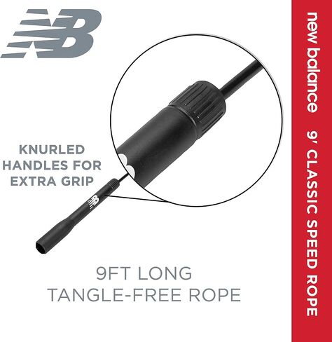 New Balance Classic Speed Rope - Jumping Rope for Fitness, Full-Body Workout - Lightweight, Tangle-Free, Portable, and Adjustable Jump Rope for Exercise, Cardio, Aerobic Skipping in Saudi Arabia