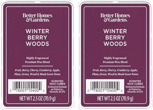 Better Homes and Gardens Scented Wax Cubes 2.5oz 2-Pack (Winter Berry Woods) in Saudi Arabia