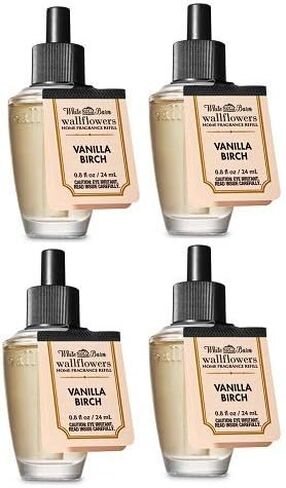 Bath and Body Works 4 Pack Vanilla Birch Wallflowers Fragrance Refill 0.8 Oz. in Saudi Arabia
