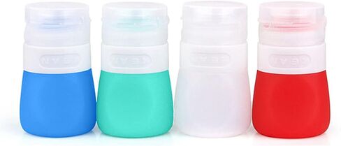 Salad Dressing Bottles 1.3oz 4 Pack Squeeze Silicone Travel Bottles Leak-Proof Refillable Sauce Squeeze Bottles, Portable Travel Containers, BPA Free in Saudi Arabia