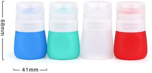 Salad Dressing Bottles 1.3oz 4 Pack Squeeze Silicone Travel Bottles Leak-Proof Refillable Sauce Squeeze Bottles, Portable Travel Containers, BPA Free in Saudi Arabia