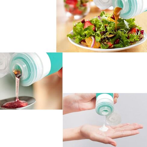Salad Dressing Bottles 1.3oz 4 Pack Squeeze Silicone Travel Bottles Leak-Proof Refillable Sauce Squeeze Bottles, Portable Travel Containers, BPA Free in Saudi Arabia
