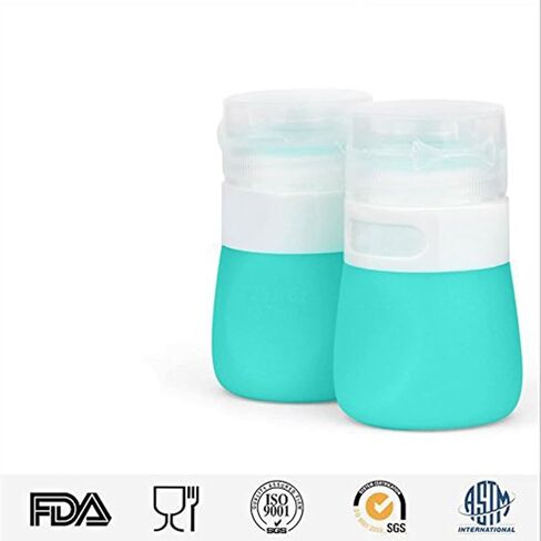 Salad Dressing Bottles 1.3oz 4 Pack Squeeze Silicone Travel Bottles Leak-Proof Refillable Sauce Squeeze Bottles, Portable Travel Containers, BPA Free in Saudi Arabia