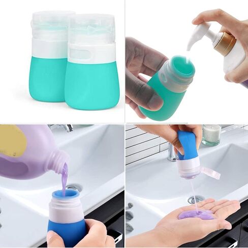 Salad Dressing Bottles 1.3oz 4 Pack Squeeze Silicone Travel Bottles Leak-Proof Refillable Sauce Squeeze Bottles, Portable Travel Containers, BPA Free in Saudi Arabia