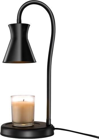 Candle Warmer Lamps,360°Adjustable Gooseneck Jar Candle Warmers Lantern,Dimmable and Timer Candle Lamp Candle Holder(Metal-Black) in Saudi Arabia