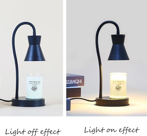 Candle Warmer Lamps,360°Adjustable Gooseneck Jar Candle Warmers Lantern,Dimmable and Timer Candle Lamp Candle Holder(Metal-Black) in Saudi Arabia