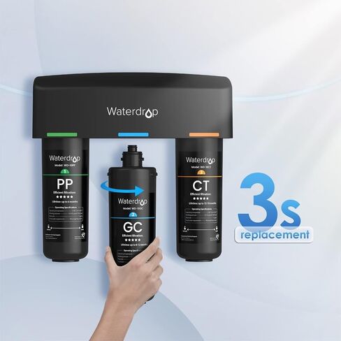 Waterdrop WD-10GC Under Sink Water Filter, Replacement for Waterdrop TSA & TSB & TSB CM 3-Stage Under Sink Water Filter System in Saudi Arabia