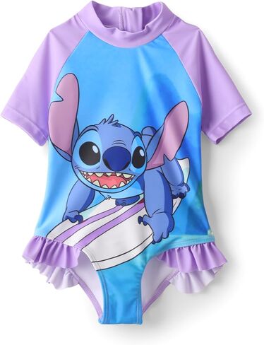 Disney Frozen Elsa Stitch Moana Bathing Suit Girls Swimsuit One Piece Swim Suits Long Sleeve UPF 50+ Rash Guard Swimwear in Saudi Arabia