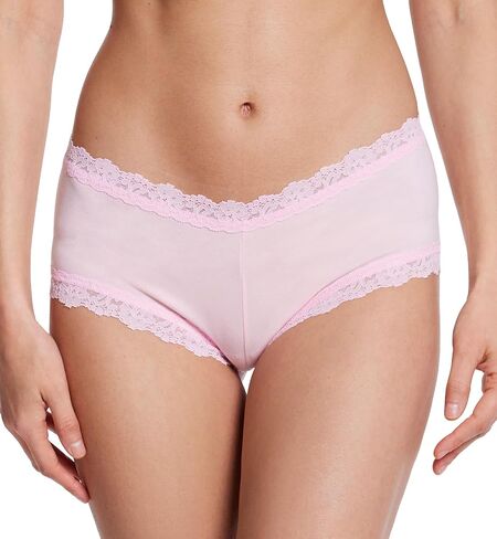 hanky panky Women's Rolled Organic Cotton Boyshort with Lace in Saudi Arabia