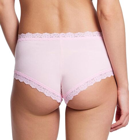 hanky panky Women's Rolled Organic Cotton Boyshort with Lace in Saudi Arabia
