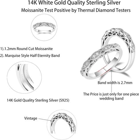 DovEggs Moissanite Engagement Ring for Women 1.5ct Center 6X8mm G-H-I Color Pear Shaped Cut Vintage/Antique Moissanite Wedding Ring Sets 14k Gold Quality Silver in Kuwait