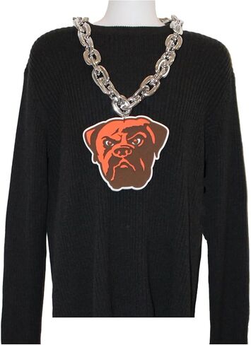 Aminco NFL Cleveland Browns Dawg Team Fan Chain, Silver in Saudi Arabia