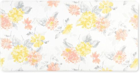 سجادة مطبخ مقاومة للماء من Martha Stewart Amber Floral Daisy Stripe Reverisble، أصفر/مرجاني، 20 بوصة × 39 بوصة in Saudi Arabia