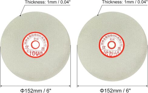 uxcell 6-inch Grit 600 & 1000 Diamond Coated Flat Lap Wheel Grinding Sanding Polishing Disc Set,2pcs in Saudi Arabia