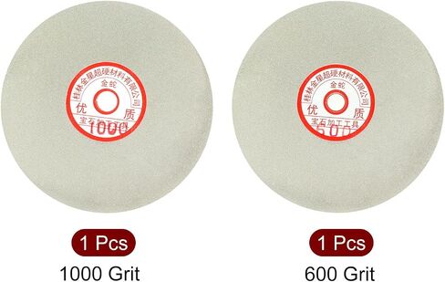 uxcell 6-inch Grit 600 & 1000 Diamond Coated Flat Lap Wheel Grinding Sanding Polishing Disc Set,2pcs in Saudi Arabia