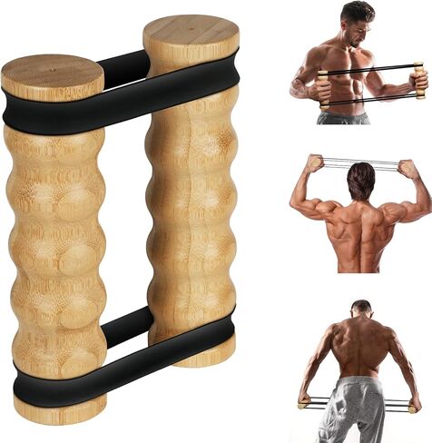 تمرين ريب ستيك - تدريب المقاومة والقوة، جهاز ريب ستيك لتمرين الجزء العلوي من الجسم، صالة الألعاب الرياضية المنزلية، أشرطة مقاومة قابلة للتعديل بمقابض خشبية، معدات تمارين محمولة، صديقة للمفاصل in Kuwait