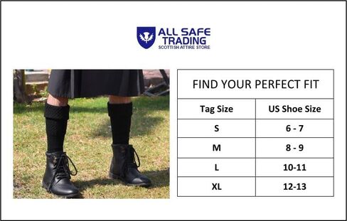 خرطوم Allsafe Traders Scottish Bubbles Kilt للرجال، جوارب مضلعة لمقاسات الأحذية الأمريكية in Kuwait