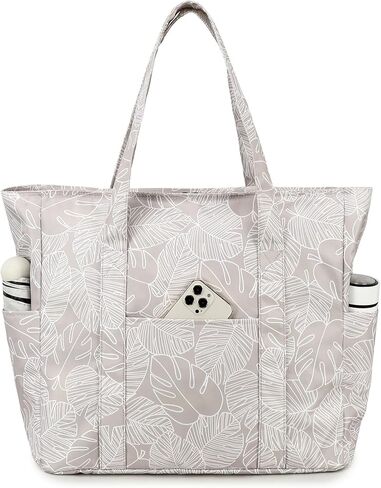 حقيبة كبيرة للشاطئ من Octsky للنساء مقاومة للماء ومقاومة للرمل مع سحاب للسفر في صالة الألعاب الرياضية على الشاطئ in Kuwait