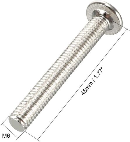 مسامير أثاث Uxcell M6x45mm مسامير مقبس سداسية من الفولاذ الكربوني 8 قطع in Saudi Arabia