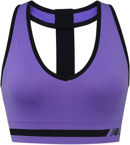 New Balance Seamless Wirefree V-Neck, T-back Racer Sports Bra with Allover Texture in Saudi Arabia