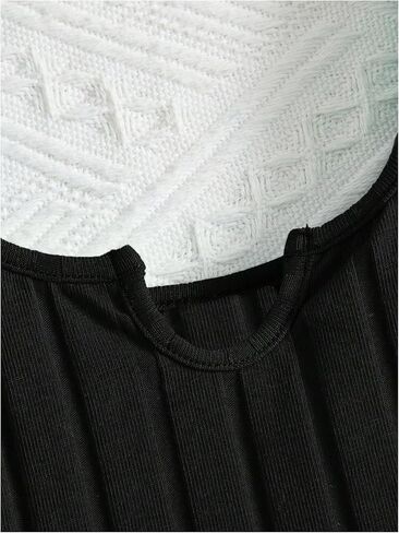 OYOANGLE Girl's 2 Piece Outfits Sleeveless Rib Knit Notched Neck Crop Tank Top and Shorts Set Tracksuit in Kuwait