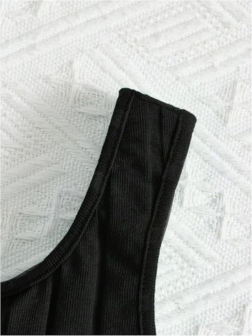 OYOANGLE Girl's 2 Piece Outfits Sleeveless Rib Knit Notched Neck Crop Tank Top and Shorts Set Tracksuit in Kuwait