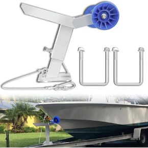 Boat Trailer Winch Post with Roller, Fits 3" W x 4" H Trailer Drawbar, Boat Trailer Winch Stand, Adjustment Height Boat Winch Mount