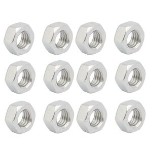 uxcell 12pcs M8 x 1.25mm Pitch Metric Thread Carbon Steel Zinc Plated Left Hand Hex Nuts