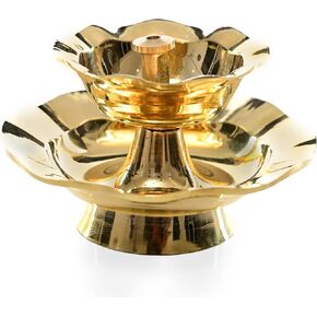 Small Lotus Diya Deepak Pooja Diya Puja Item Religious Brass Oil Lamp for Pooja Decoration (3 INCH) Diya Lighting Accessories Gift Items Pooja Kit Lanterns Lamps