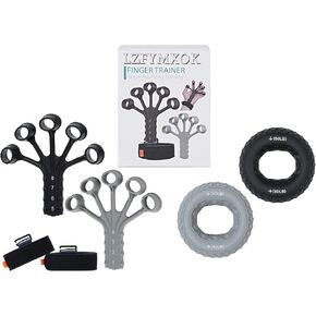 Grip Strength Trainer,Gripster, 4 Pcs Hand Gripper Strengthener, 8-Gear Strength Adjustment, Used to Exercise Finger Strength, Flexibility and Physical Recovery of Hands. Simultaneous Grip Strength and Tension Exercise.