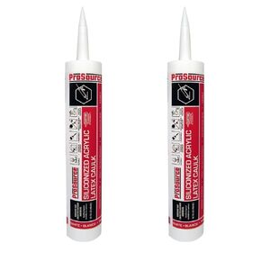 Rocky Mountain Goods White Acrylic Sealant Caulk 10.1 oz (2 Pack) - High Performance Caulk for Bath,Window, Door, Floors, Shower, Wood, Toilet, AC - Waterproof - Paintable - Lifetime