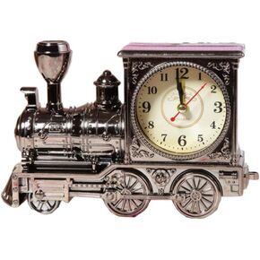 GardenHelper Vintage Retro Train Style Students Alarm Clock Table Desk Time Clock Cool Train Model Home Office Shelf Decoration Novelty Birthday Holiday Children Adults Boys Gift Brown (Grey) in Saudi Arabia